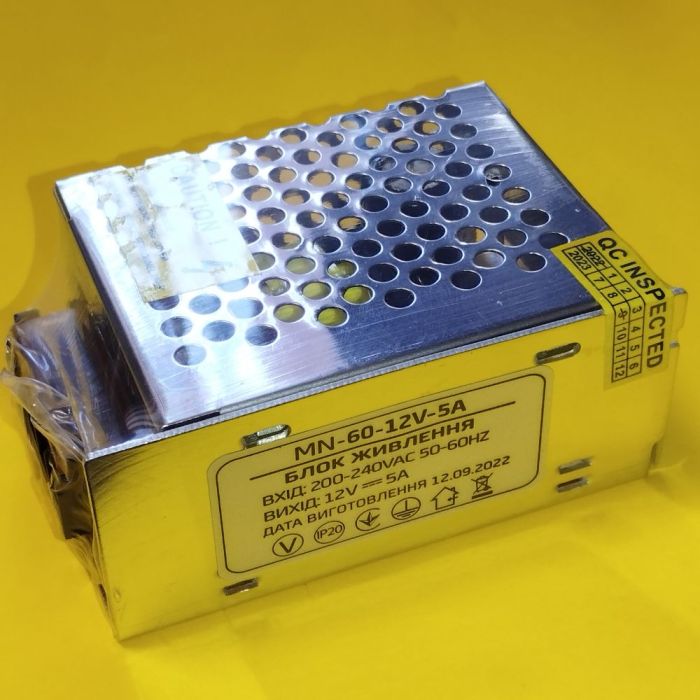 Блок питания 12В 5А MN-60-12 60Вт