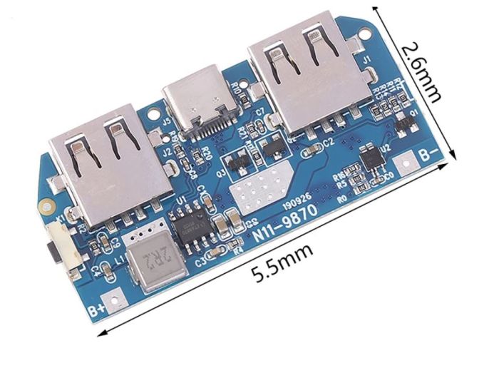 Плата контролера для PowerBank, Dual USB, Micro/Type-C USB 5V 2A N11-9870
