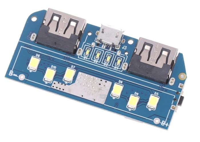 Плата контролера для PowerBank, Dual USB, Micro/Type-C USB 5V 2A N11-9870
