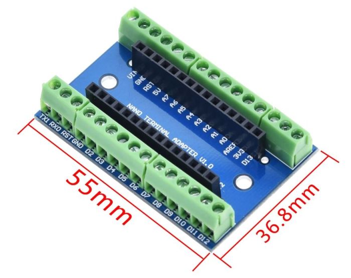 Термінальний адаптер для модуля Arduino Nano V3.0
