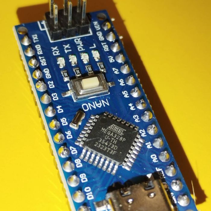 Arduino Nano V3.0 ATmega328P Type-C з розпаяними роз'ємами