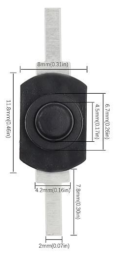 Кнопковий перемикач для ліхтарика PBS-128 чорна закруглена