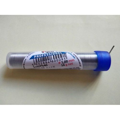 Припій CYNEL (Польща) Sn60Pb40, flux SW26/3/2,5% флакон  Ø1мм 16гр