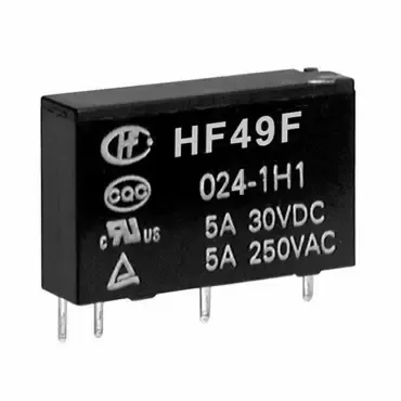 HF49F/024-1H1F, 24VDC,  5A/250VAC реле HONGFA