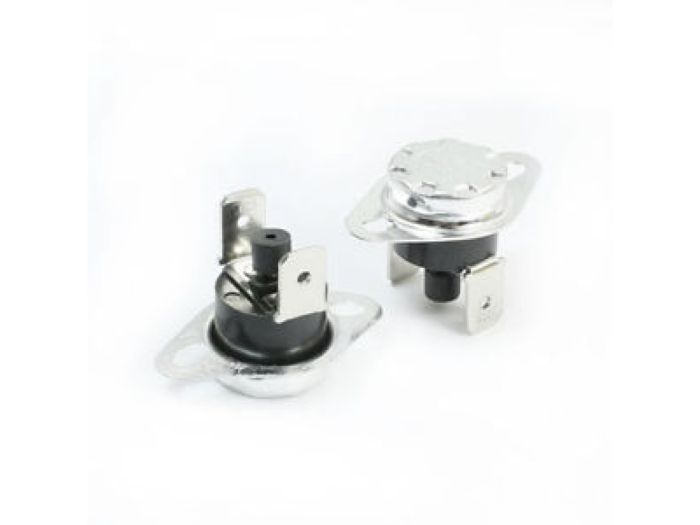 KSD301 10A 250В 135°C термостат з кнопкою (норм/замкн., вертикал. контакти, нерухомий фланець)