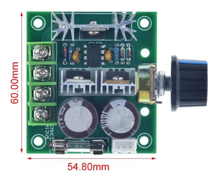 ШИМ регулятор обертів двигуна DC 12-40В 10А 400W