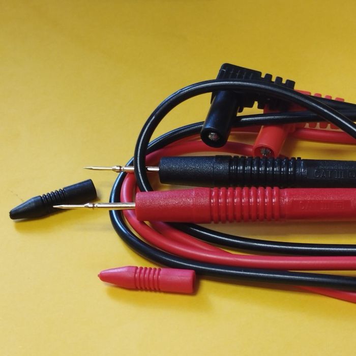 Шнури мультиметра з тонкими щупами, 10А, 4мм гострі голки (пара)