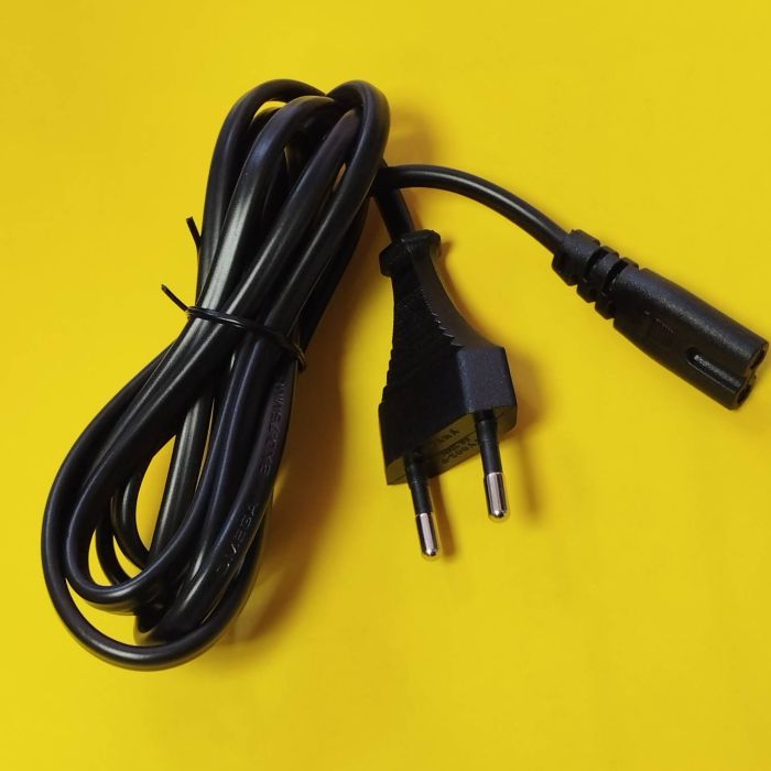 Шнур мережевий для побутової техніки 2x0,75мм, 1,8 метра, чорний