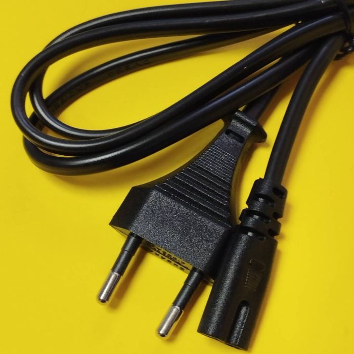 Шнур мережевий для побутової техніки 2x0,75мм, 1,8 метра, чорний