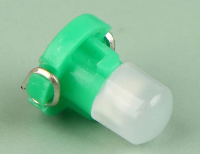 Світлодіодна лампа в приладову панель, цоколь T3, зелена