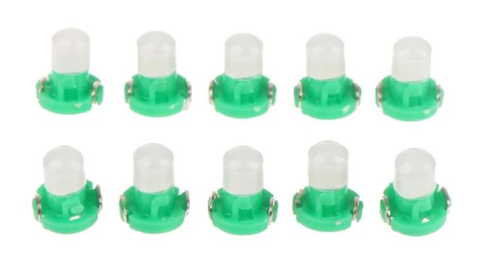 Світлодіодна лампа в приладову панель, цоколь T3, зелена