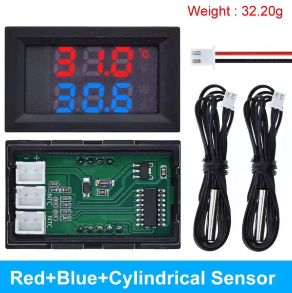 Цифровий термометр подвійний екран червоний синій-20°С-100°С