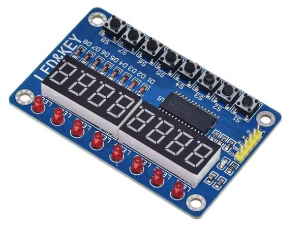 Модуль TM1638 – 8 семисегментних індикаторів + 8 світлодіодів + 8 кнопок