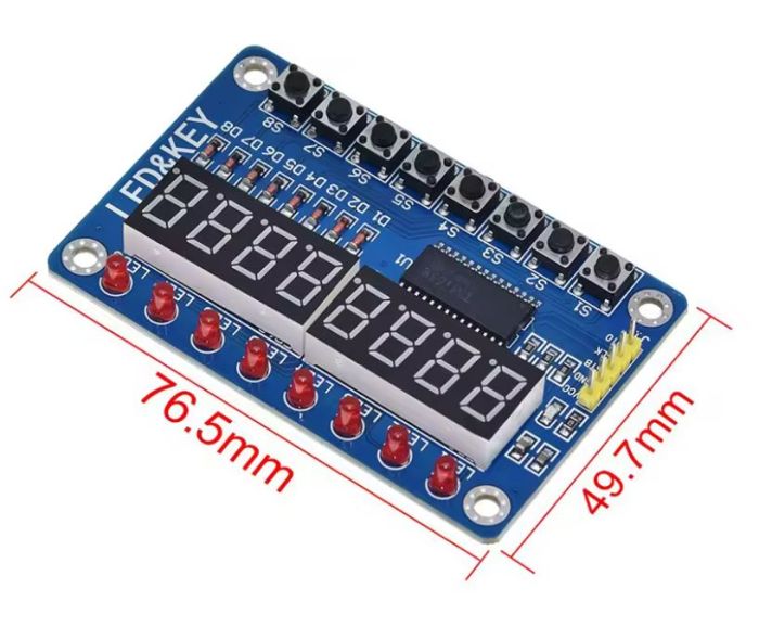 Модуль TM1638 8 семисегментных индикаторов 8 светодиодов 8 кнопок