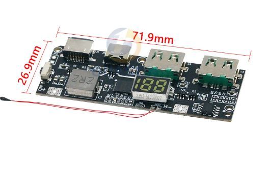Плата контролер для PowerBank, Dual USB, Micro/Type-C USB 5V 4.5A 22.5W Ver.B