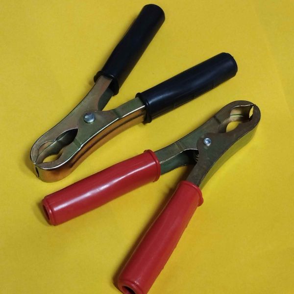 ЗАЖИМ АКУМУЛЯТОРНИЙ "КРОКОДИЛ" 250А, ДОВЖИНА 155ММ, ЧЕРВОНИЙ