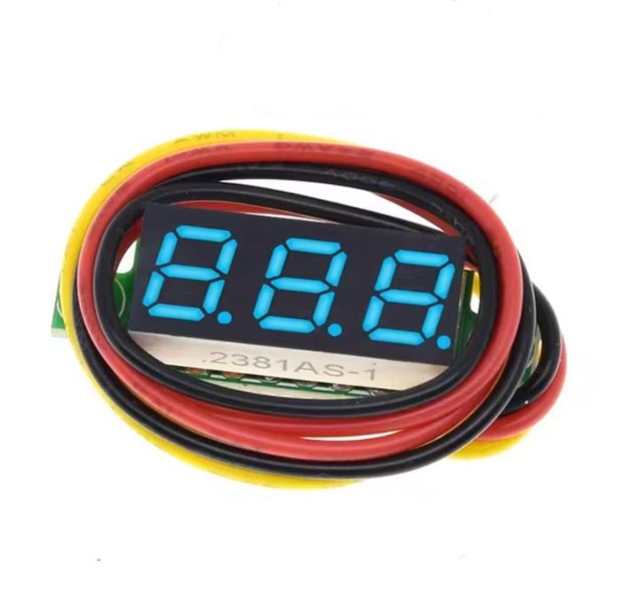 Вольтметр цифровий DVM-28.3AB постійного струму 0-100V синій три дроти