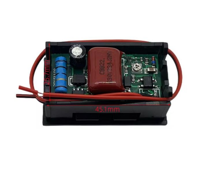 Вольтметр цифровий AC 70-500V вбудований (змінний струм) зелений