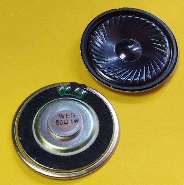 Динамік мініатюрний, майларовий, універсальний 50 Ом, 1Вт, 50мм