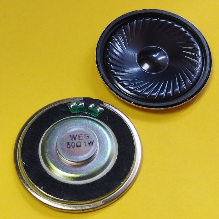 Динамік мініатюрний, майларовий, універсальний 50 Ом, 1Вт, 50мм