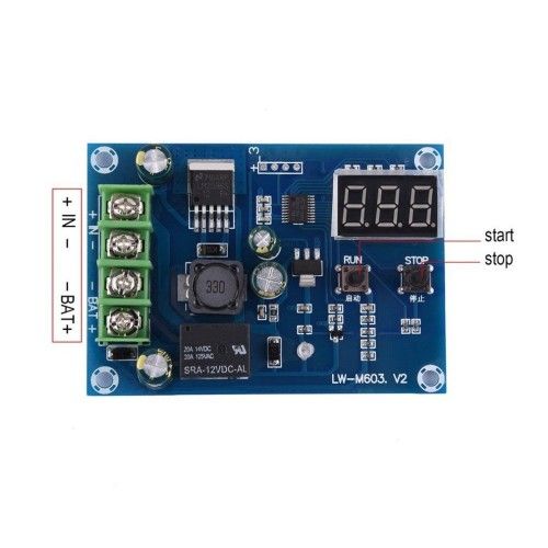Контроллер управления зарядки аккумулятора с индикатором 12-24 В XW-632
