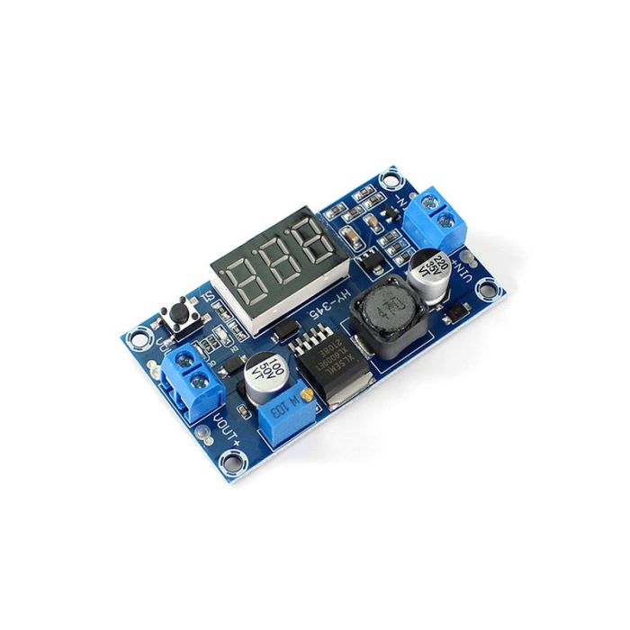 Підвищуючий перетворювач XL6009-LED регульований з вольтметром Uin: 3...32V, Uout: 5...35V