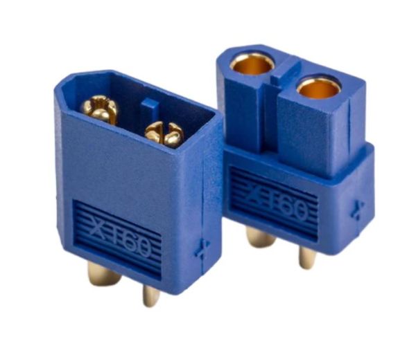 XT60-Blue конектор для підключення Li-Po, Li-on та ін. батарей (пара штекер + гніздо)