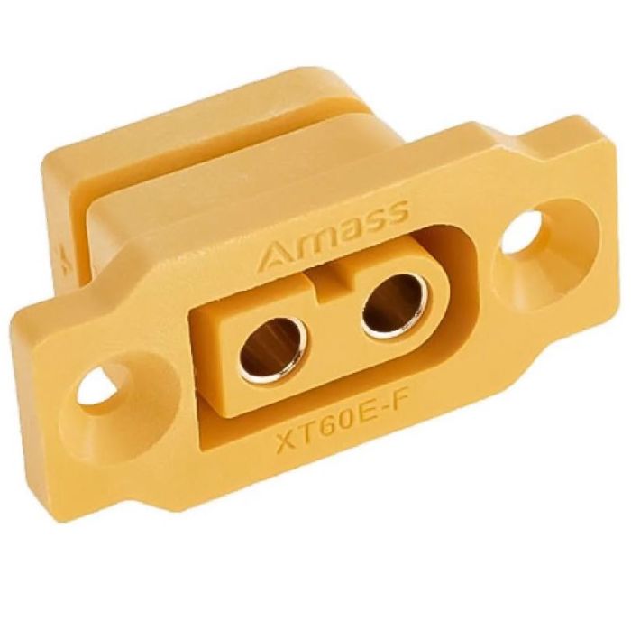 Гніздо живлення Amass XT60E-F монтажне, 2-х. контактне, жовте