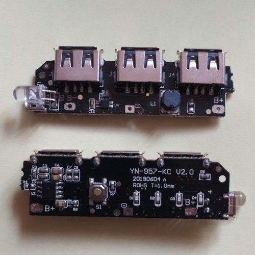 ПЛАТА КОНТРОЛЛЕР YN-957-KC V1.0 К POWERBANK, 3USB, 5В, 2.1А