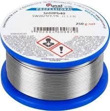 Припій CYNEL (Польща) Solder wire S-Sn60Pb40, flux SW26/3/2,5% Ø0,8мм 0,25кг